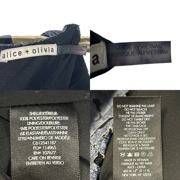 ALICE + OLIVIA FONDA SLEEVELESS DROP WAIST DENIM FLORAL APPLIQUE MINI DRESS - Picture 15 of 15